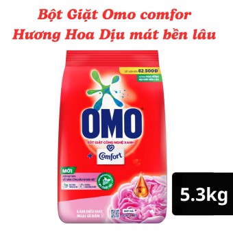 Bột Giặt Omo comfor  Hương Hoa Dịu mát bền lâu 5.3kg
